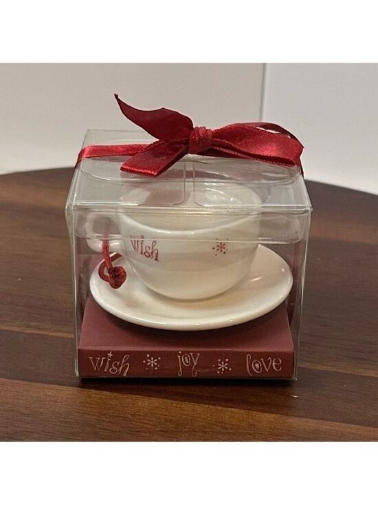 Starbucks Other - Starbucks 2005 Holiday Cappuccino Cup Ornament Joy Wish Love NIB Vintage